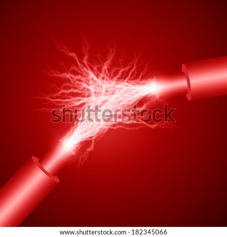 electric power cable red background