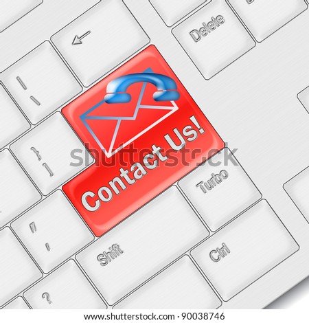 Contact us concept - computer keyboard with Contact us keypad