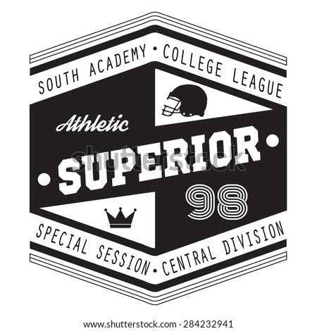 Sport Athletic Superior College Vector Graphics and typography t-shirt design for apparel
