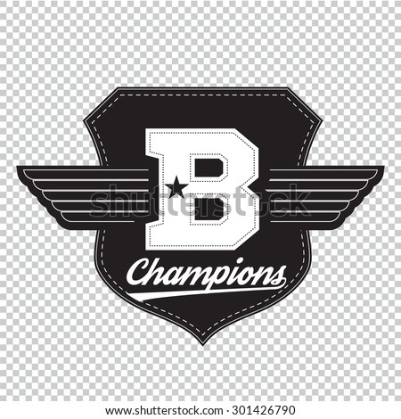 Sport athletic champions college varsity baseball football logo emblem.