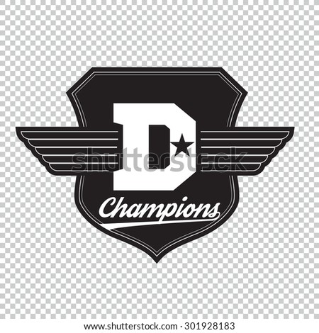 Sport athletic champions college baseball football logo emblem. Vector Graphics and typography t-shirt design for apparel. Easy to use.