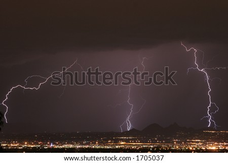 Lightning Thunderstorm over the City