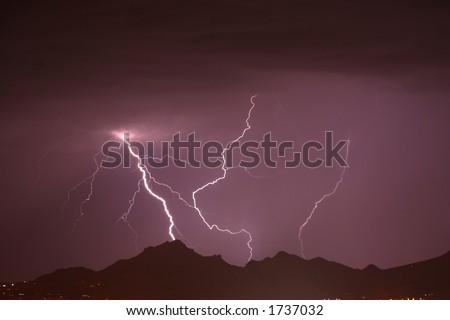 Lightning Thunderstorm over the mountains