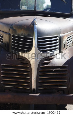 stock photo Old Vintage rusty pickup truck