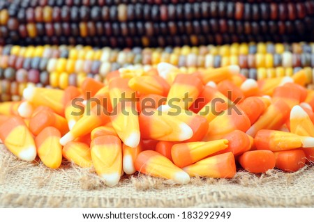 candy corn and Indiana corn on table