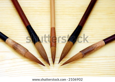 Chinese brushes (traditional â€œpenâ€� in writing of Chinese, Korean, and Japanese)