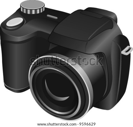 digital camera clipart. SLR-like digital camera in