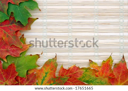 Autumn frame with maple leaves decoration