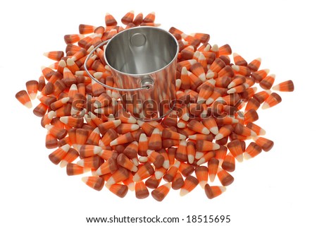 metal pail on tooth candies