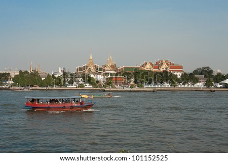 Choapraya river  and grand palace bangkok Thailand  a nice city sight seeing trip