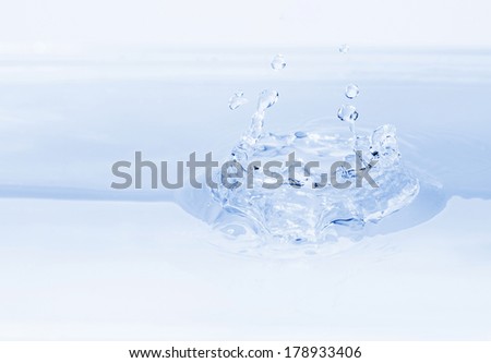 Clear water splash isolated on white background