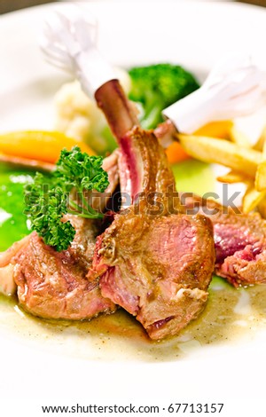 Lamb ribs steak a tasty food menu