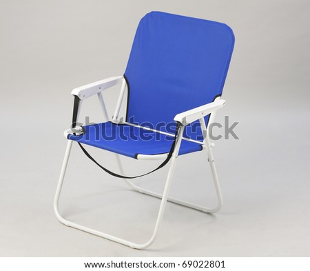 Blue camping chair for indoor and outdoor use, the image isolated