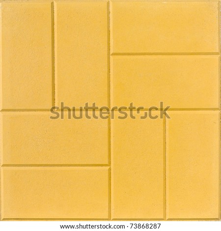 Yellow square floor tile isolated on white