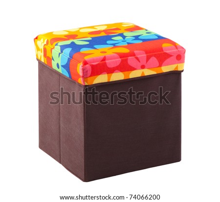 Beautiful and useful stool, inside is the box that you could keeping things in it, an image isolated on white