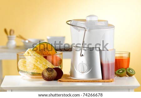vegetable and juice maker machine great for your health, an image isolated in the kitchen interior