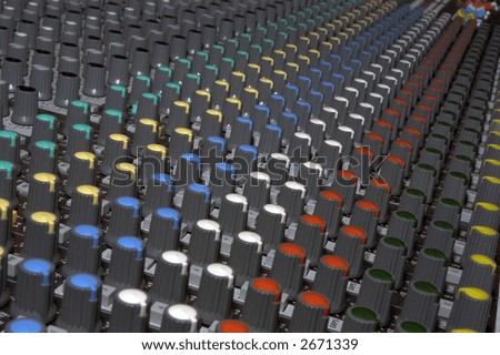 buttons from music mixing console
