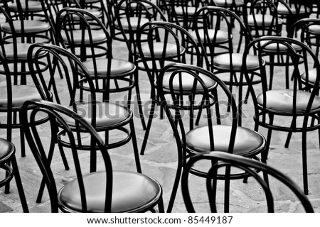 Chairs Isolated Black and White