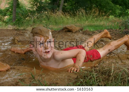 boy in mud