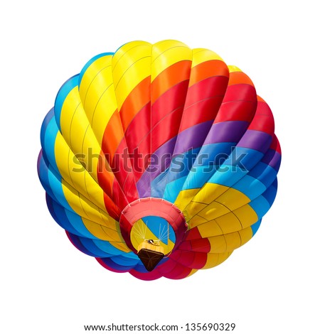colorful hot air balloon isolated on white