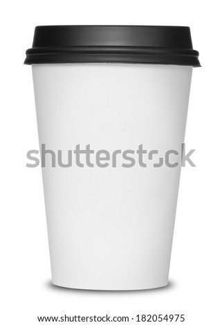Paper coffee cup isolated on white