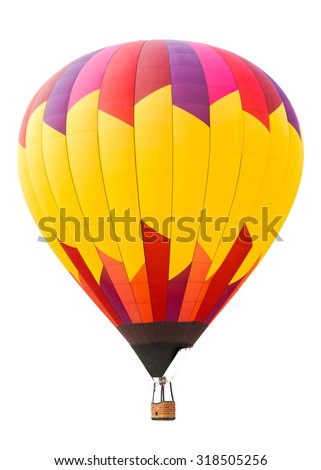 Hot air balloon isolated on white