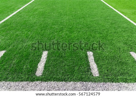 American football field with yard lines