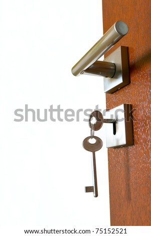 open door with keys