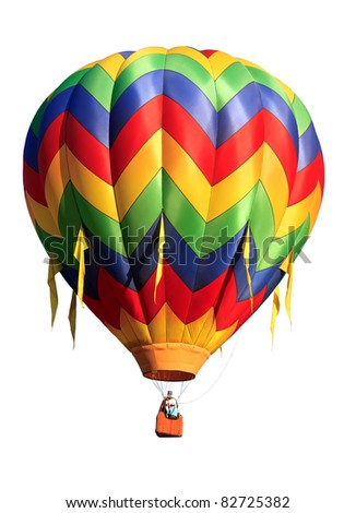 colorful hot air balloon isolated on white background