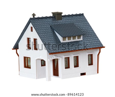 miniature house isolated on white background
