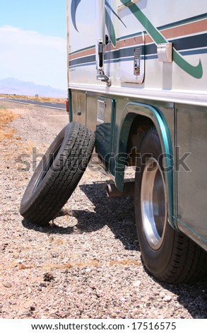 Motorhome RV Flat in Desert