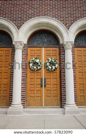 Wedding Wreaths on Arched Doors