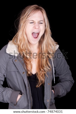 Girl Yawning
