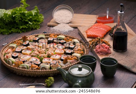 Japanese food - sushi and rolls