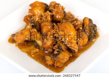fried fish with sweet sauce thai cuisine.