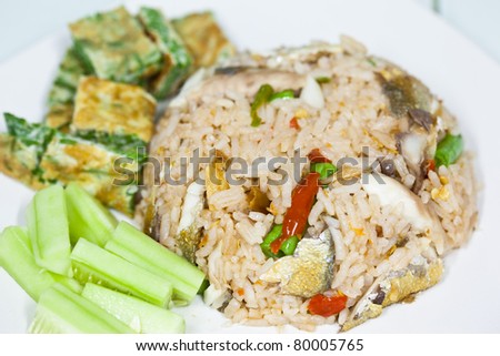Fried rice with fish curry,thai food