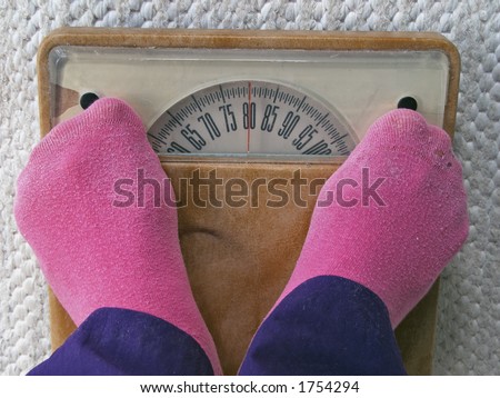 Slight overweight when woman measures her weight