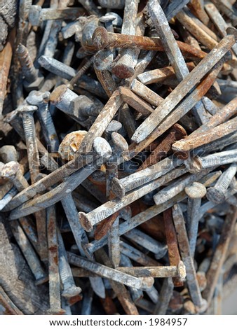 Pictures Of Nails And Screws. Old nails and screws in a