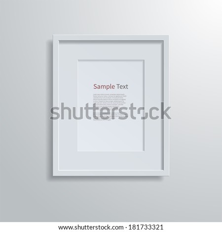 Blank modern A4 frame on a white wall Blank modern A4 frame on a white wall