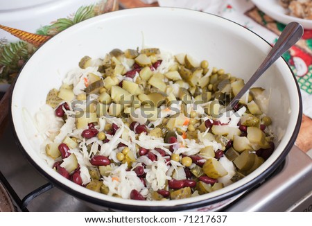 Vinaigrette - traditional russian meal isolated over white