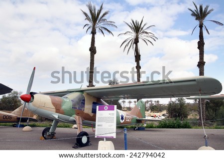 HATZERIM, ISRAEL - FEBRUARY 02, 2012: Dornier DO-27 - light transport aircraft at the museum of the Air Force IDF
