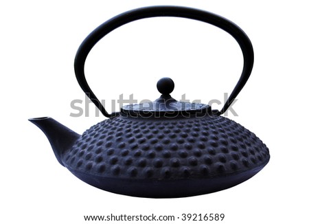 Pig-iron teapot, it is isolated on white