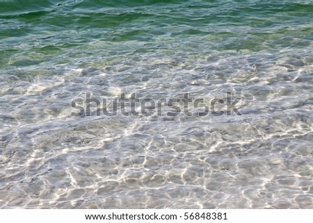 Water in the sea with solar patches of light