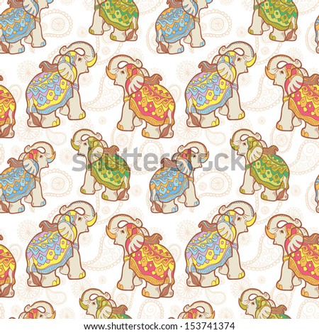 Vector Indian elephant seamless pattern Vector Indian elephant seamless pattern