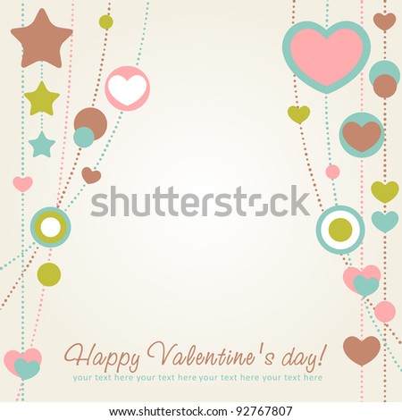 Cute Valentine Cards on Cute Valentine Love Congratulation Card With Border Of Hearts