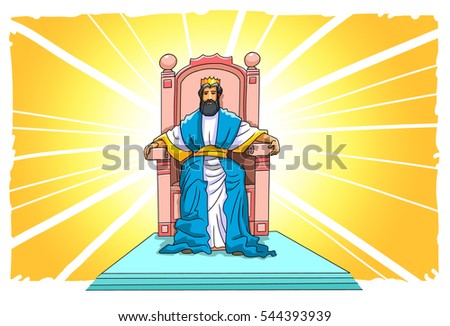 Jesus sits on his throne in heaven