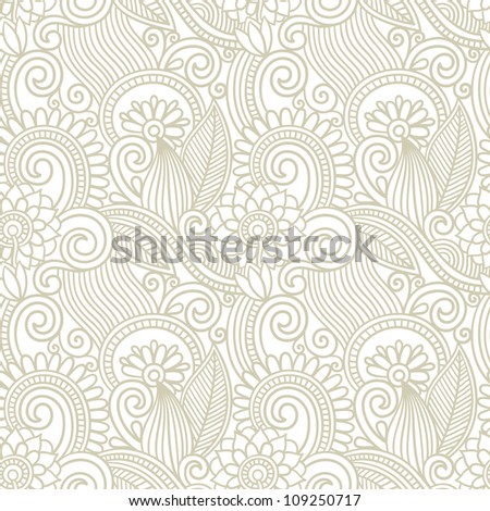 hand draw ornate seamless flower paisley design background hand draw ornate seamless flower paisley design background