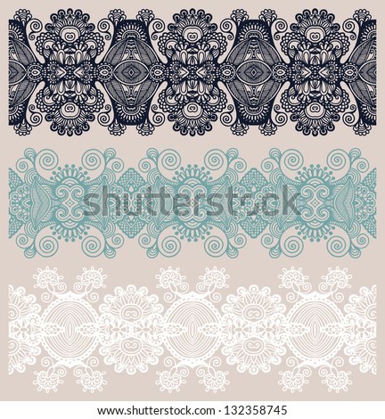 collection of seamless ornamental floral stripes collection of seamless ornamental floral stripes