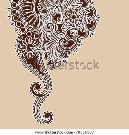 stock vector HandDrawn Abstract Henna Doodle Vector Illustration Design 