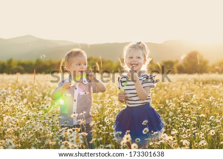 Childrens Going In Spring Field